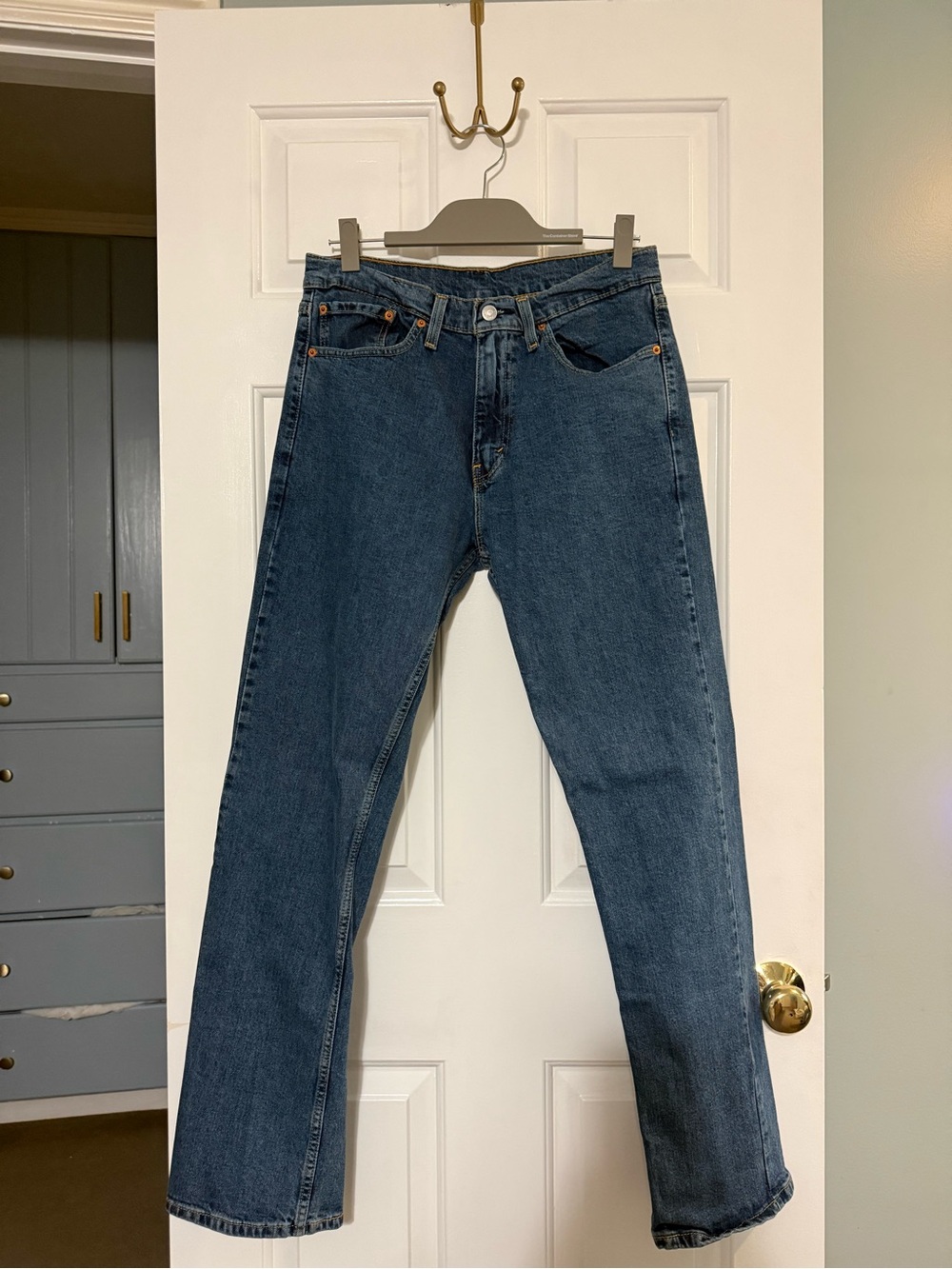 Levi's Men's Straight Jeans in Dark Blue Denim